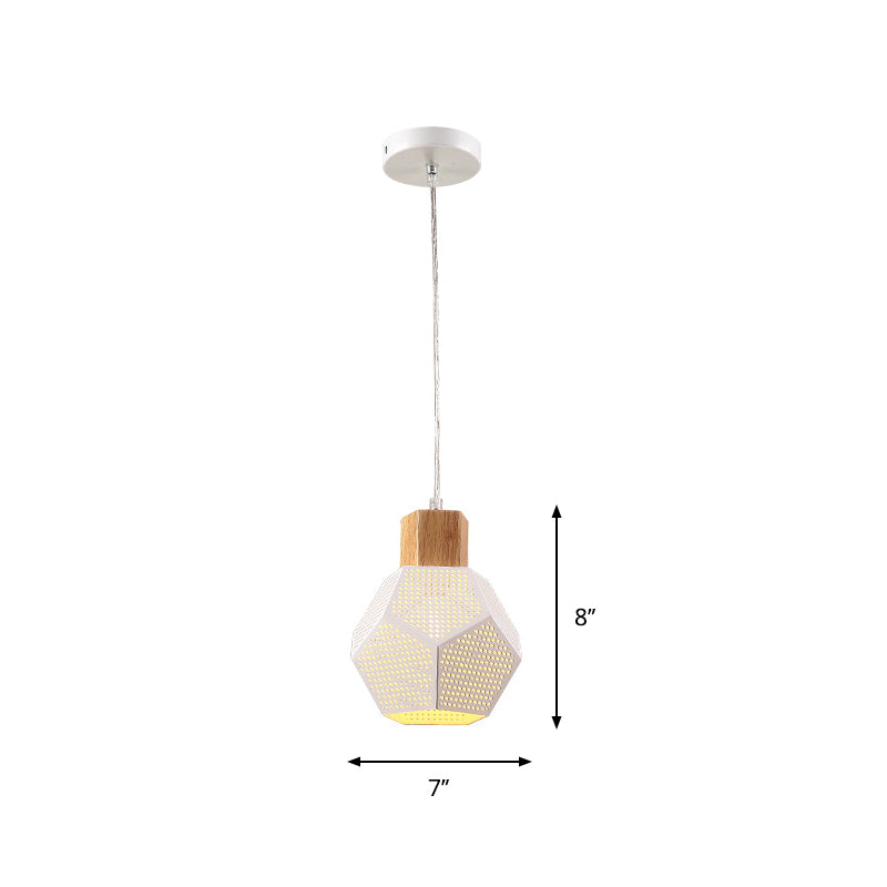 Modern White Hanging Light – Metal Shade Pendant Fixture for Bedroom Lighting
