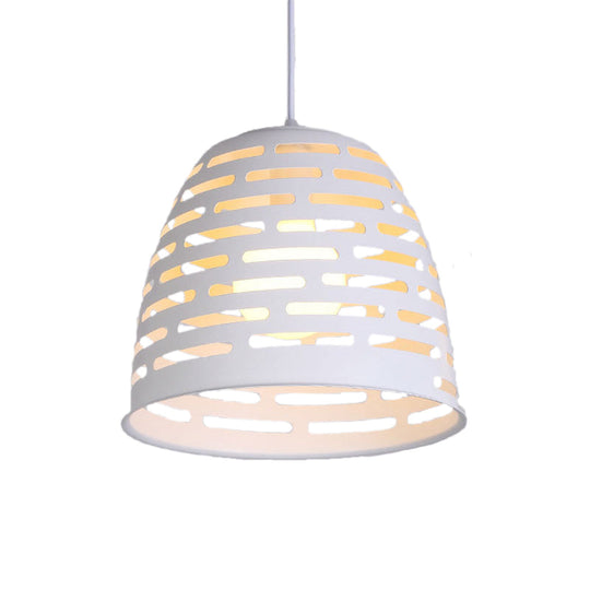 Suspension de table à manger minimaliste en fer avec découpes en forme de cloche - Éclairage de suspension de plafond blanc