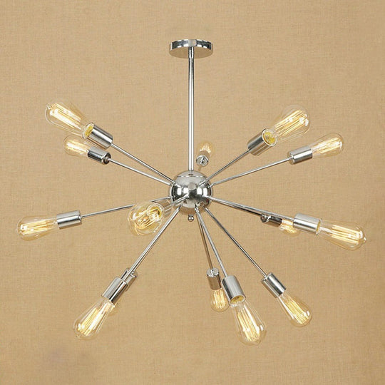Retro Copper/Chrome Chandelier - Stylish 9/12 Lights Pendant Light for Over Table