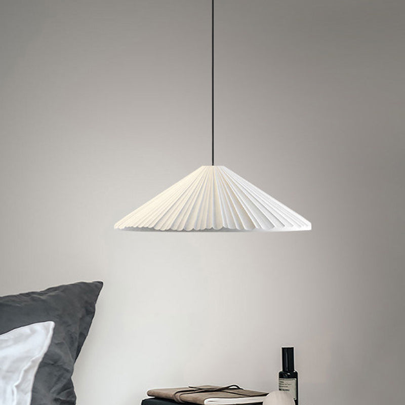 Modern Nordic Style Conic Pendant Light in Blue/Pink/White - Ribbed Design, 12.5"/16.5" Width - Ideal for Bedroom