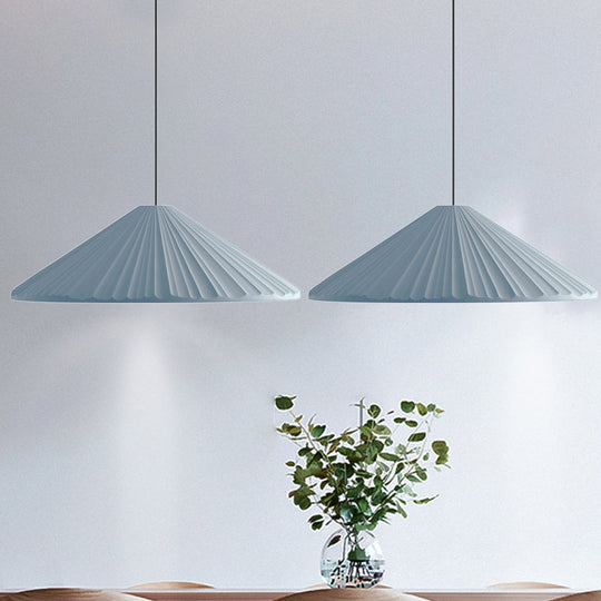 1-Head Nordic Style Pendant Light: 12.5/16.5 W Ribbed Design Blue/Pink/White Resin Bedroom Hanging