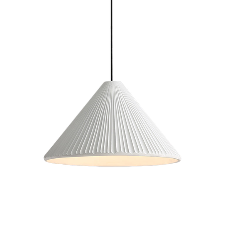 Modern Nordic Style Conic Pendant Light in Blue/Pink/White - Ribbed Design, 12.5"/16.5" Width - Ideal for Bedroom
