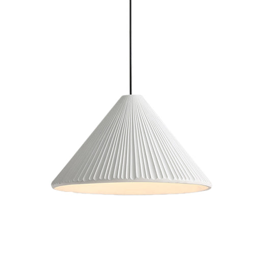 Modern Nordic Style Conic Pendant Light in Blue/Pink/White - Ribbed Design, 12.5"/16.5" Width - Ideal for Bedroom