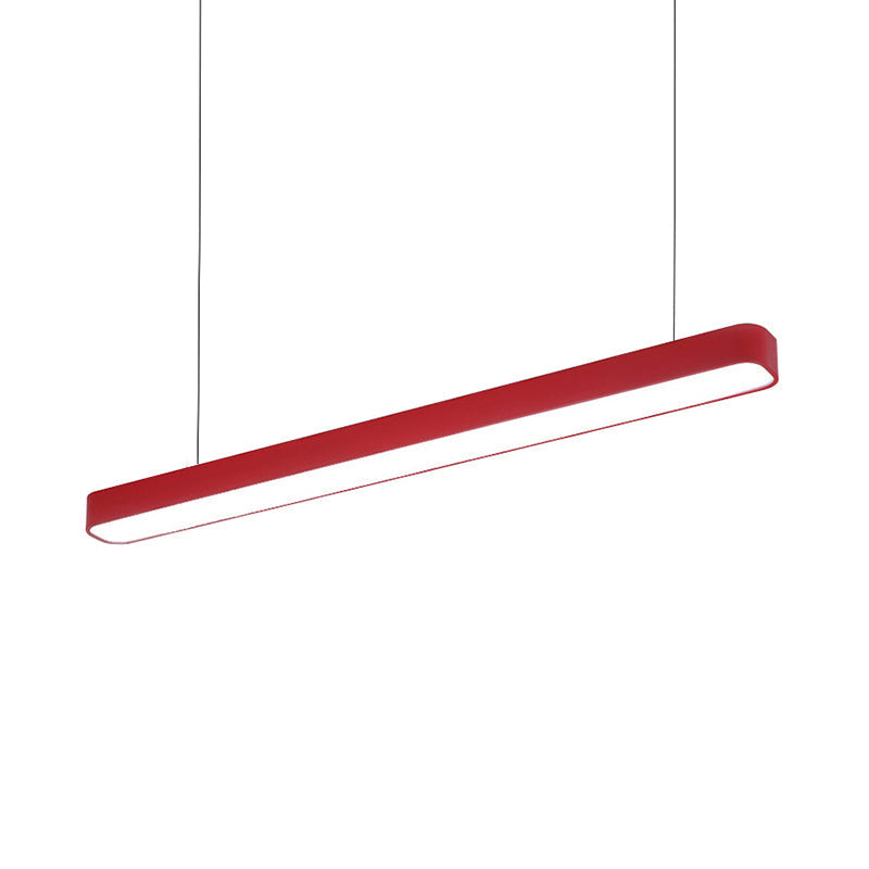 Modern Metal LED Hanging Lamp – Tubular Pendant Light for Dining Room – Available in Red/Blue/Yellow