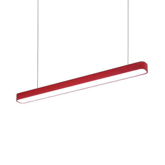 Modern Metal LED Hanging Lamp – Tubular Pendant Light for Dining Room – Available in Red/Blue/Yellow