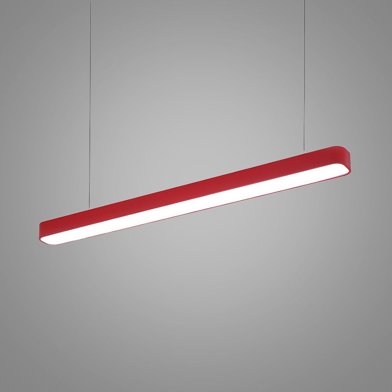Modern Metal LED Hanging Lamp – Tubular Pendant Light for Dining Room – Available in Red/Blue/Yellow