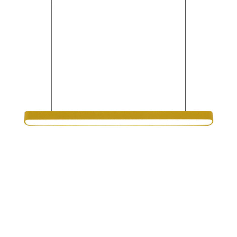 Modern Metal LED Hanging Lamp – Tubular Pendant Light for Dining Room – Available in Red/Blue/Yellow