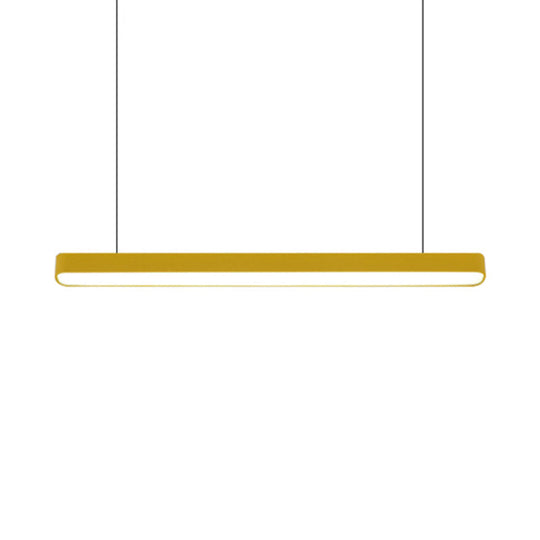 Modern Metal LED Hanging Lamp – Tubular Pendant Light for Dining Room – Available in Red/Blue/Yellow
