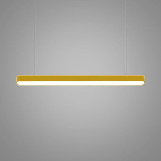 Modern Metal LED Hanging Lamp – Tubular Pendant Light for Dining Room – Available in Red/Blue/Yellow