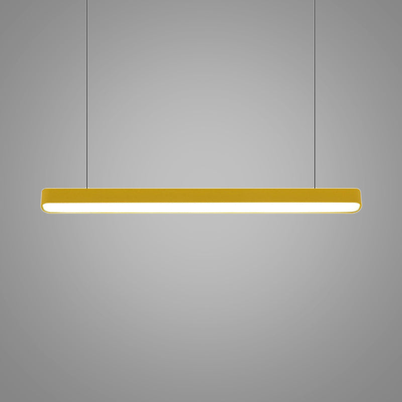 Contemporary Metal Led Hanging Lamp - Tubular Pendant Light For Dining Room Red/Blue/Yellow