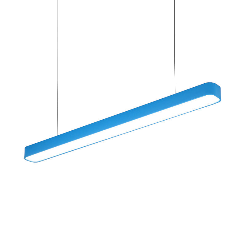 Modern Metal LED Hanging Lamp – Tubular Pendant Light for Dining Room – Available in Red/Blue/Yellow
