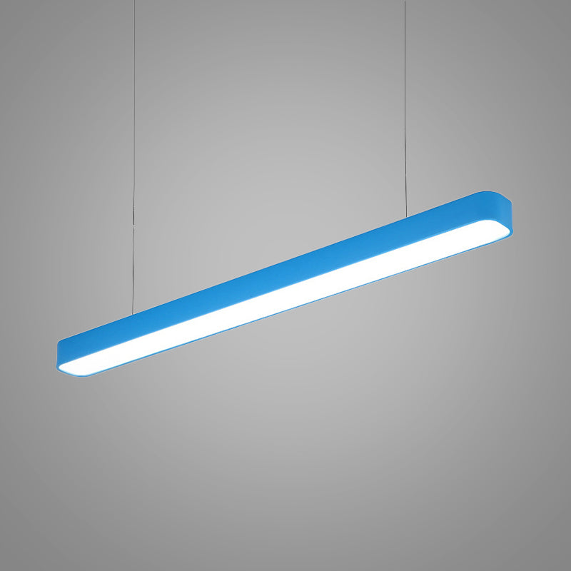 Modern Metal LED Hanging Lamp – Tubular Pendant Light for Dining Room – Available in Red/Blue/Yellow