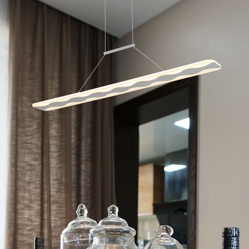 Modern LED Hanging Pendant Light for Living Room Ceiling - Acrylic Material, Warm/White Light, 39"/47" Wide