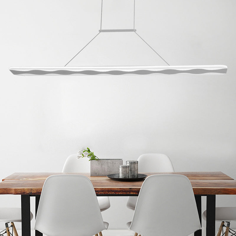 Modern LED Hanging Pendant Light for Living Room Ceiling - Acrylic Material, Warm/White Light, 39"/47" Wide