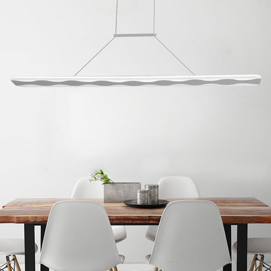 Modern Linear Led Living Room Ceiling Pendant Light In Warm/White 39/47 Wide