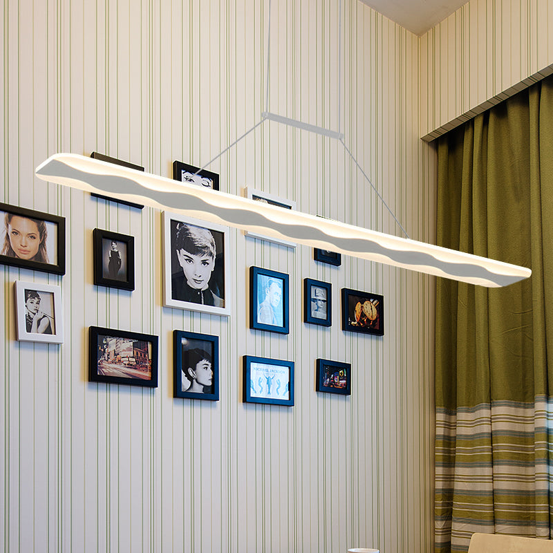 Modern Linear Led Living Room Ceiling Pendant Light In Warm/White 39/47 Wide