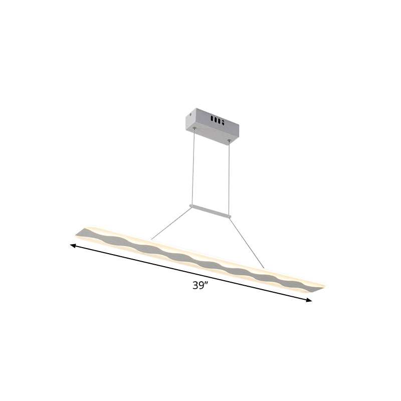 Modern Linear Led Living Room Ceiling Pendant Light In Warm/White 39/47 Wide