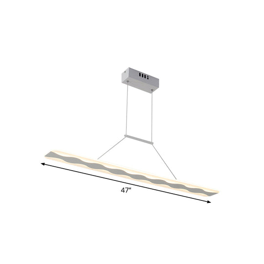 Modern Linear Led Living Room Ceiling Pendant Light In Warm/White 39/47 Wide