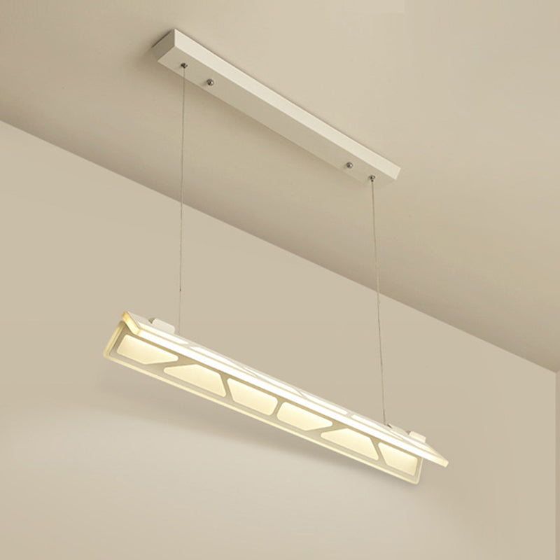 Modern LED Linear Pendant Light (White/Brown, 31.5" Wide) for Office or Home