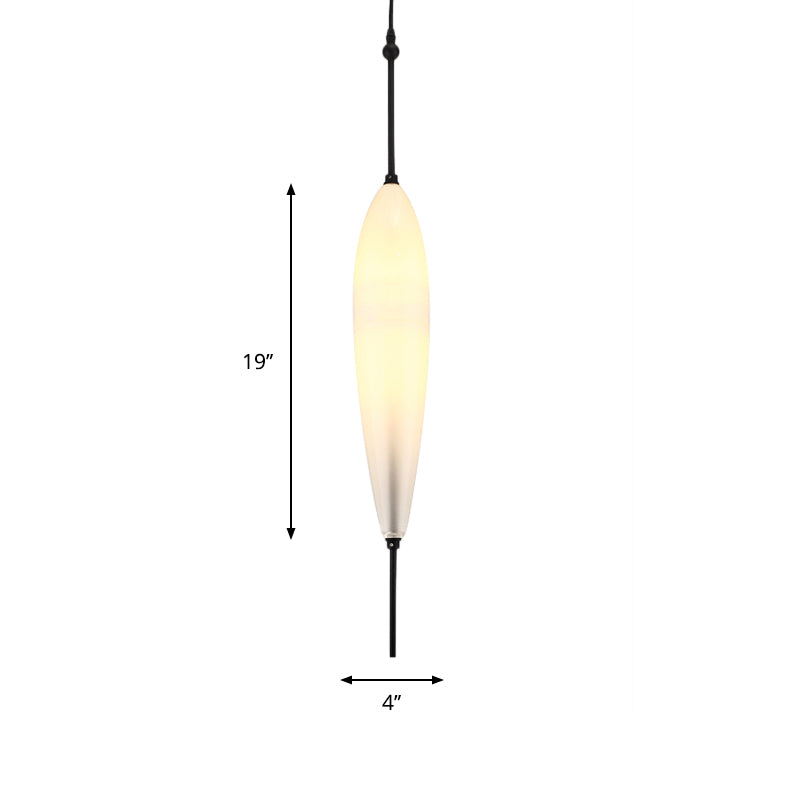 Modernist Blue/White Glass Cluster Pendant Light Fixture - Teardrop/Drum/Cylinder Design 1/3 Lights