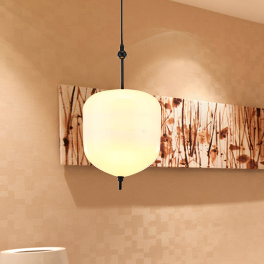 Modernist Blue/White Glass Cluster Pendant Light Fixture - Teardrop/Drum/Cylinder Design 1/3 Lights