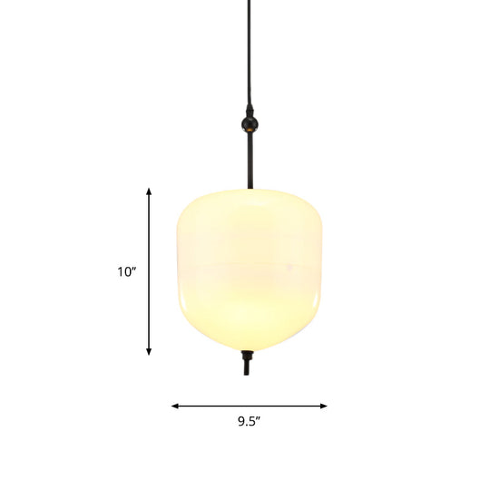 Modernist Blue/White Glass Cluster Pendant Light Fixture - Teardrop/Drum/Cylinder Design 1/3 Lights