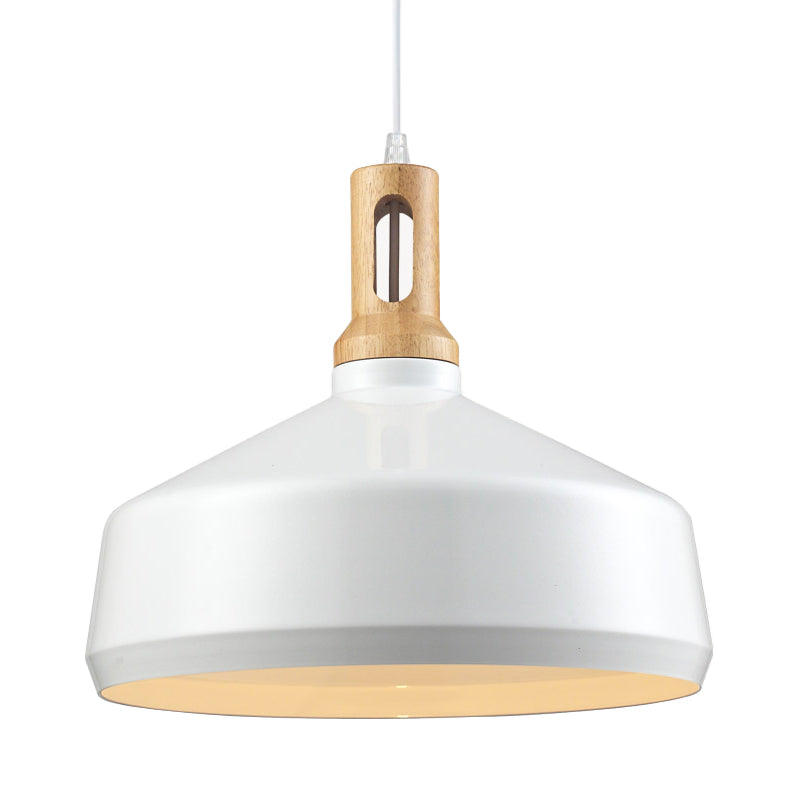 Modern Hanging Ceiling Light With Cone/Drum Shade - 1-Light Aluminum Pendant For Dining Room