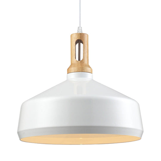 Modern Hanging Ceiling Light With Cone/Drum Shade - 1-Light Aluminum Pendant For Dining Room