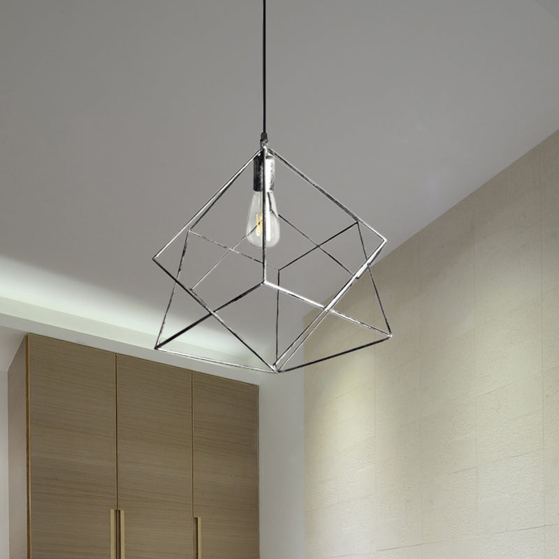 Metallic Industrial Pendant Lamp - Rust/Aged Silver - 1 Head - Perfect for Restaurants