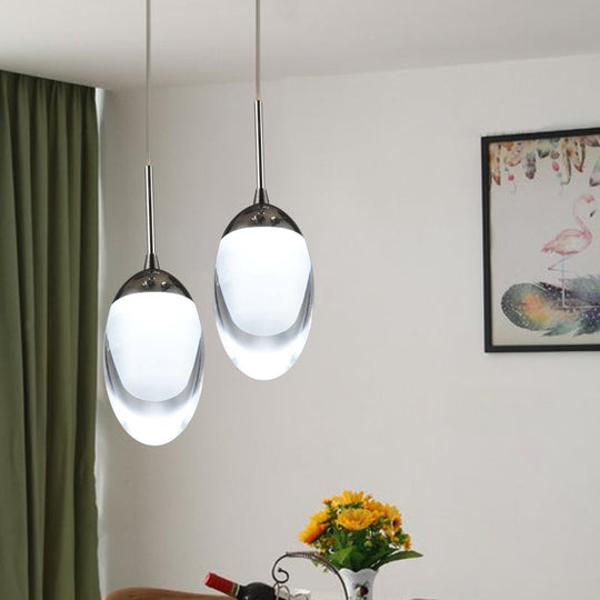 Acrylic Shade Hanging Light: Modern Suspension Pendant For Dining Room - Warm/White Light