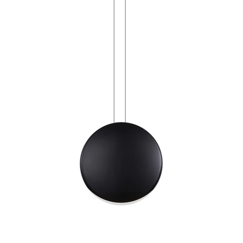 Round Pendant Ceiling Light - Nordic Metal Led 6/8 Wide Black/White/Grey Warm/White