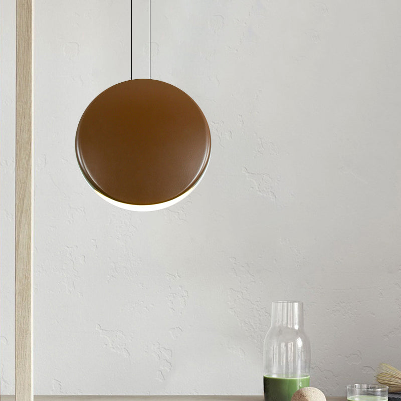 Nordic Metal Pendant Ceiling Light - 6"/8" Round LED Lamp in Black/White/Grey and Warm/White Light