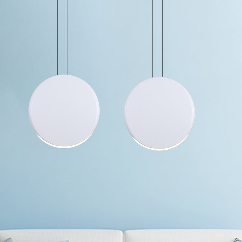 Nordic Metal Pendant Ceiling Light - 6"/8" Round LED Lamp in Black/White/Grey and Warm/White Light