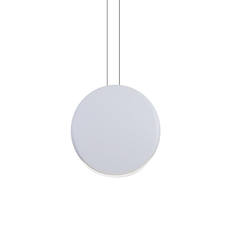 Nordic Metal Pendant Ceiling Light - 6"/8" Round LED Lamp in Black/White/Grey and Warm/White Light