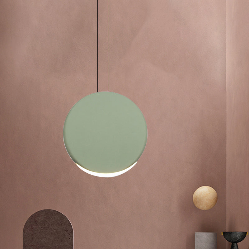 Round Pendant Ceiling Light - Nordic Metal Led 6/8 Wide Black/White/Grey Warm/White Green / 6 White