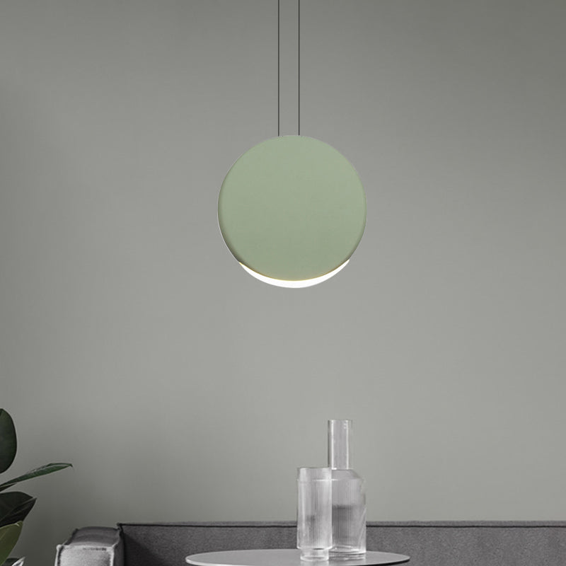 Nordic Metal Pendant Ceiling Light - 6"/8" Round LED Lamp in Black/White/Grey and Warm/White Light