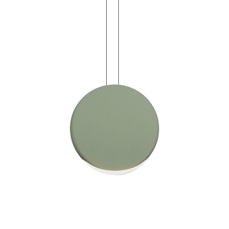 Nordic Metal Pendant Ceiling Light - 6"/8" Round LED Lamp in Black/White/Grey and Warm/White Light