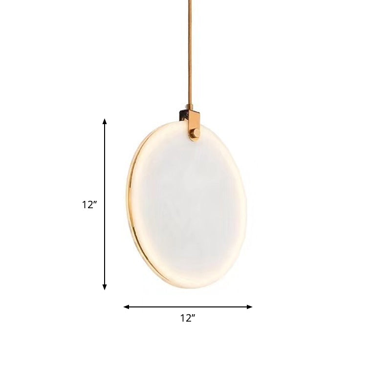 Lampe à suspension ronde en verre avec éclairage LED moderne en lumière blanche ou chaude - Disponible en 3 tailles