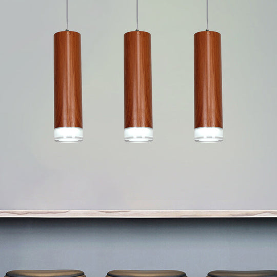 Giovanna Modern Led Pendant Light: Sleek Streamlined Illumination In Warm Brown