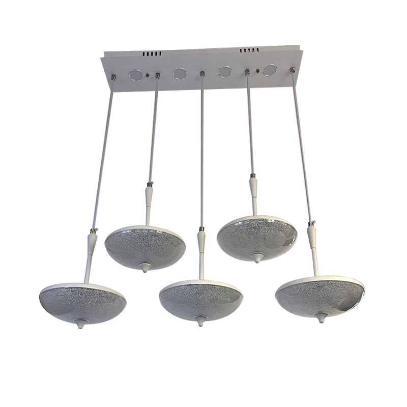 Claire - Umbrella Umbrella Shade Multi Pendant Light Modern Style Crystal 5 Lights White Hanging Light for chen Dining Room