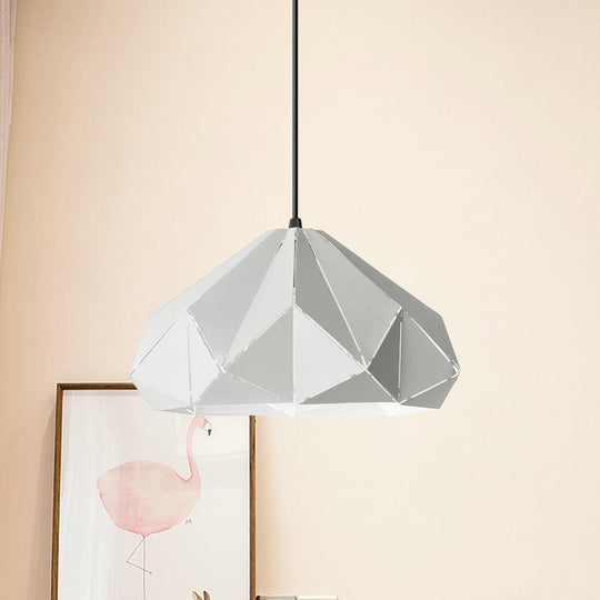 Origami Metal Hanging Pendant Light - Contemporary 1-Light Ceiling Light in Blue/Pink/Yellow