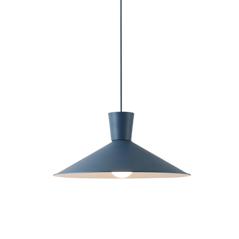 Nordic 1-Light Cone Pendant with Pink/Blue/Grey Down Lighting - Stylish Metal Hanging Light