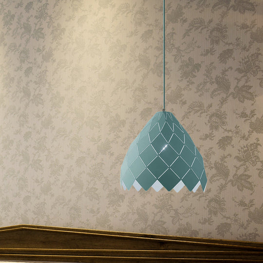Nordic Metal Geometric Splicing Pendant Light - 1 Pink Yellow Green Hanging Fixture