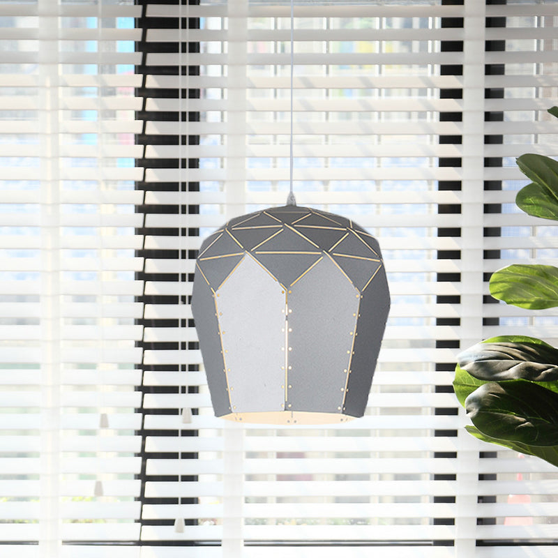 Modern Pink/Grey Wine Glass Pendant Light Fixture - Elegant 1-Light Ceiling Mount Grey