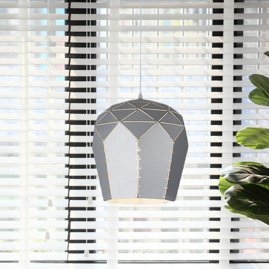 Modern Pink/Grey Wine Glass Pendant Light Fixture - Elegant 1-Light Ceiling Mount Grey