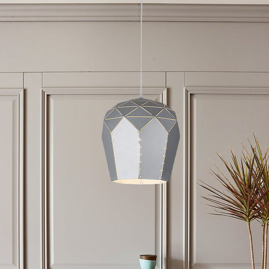 Modern Pink/Grey Wine Glass Pendant Light Fixture - Elegant 1-Light Ceiling Mount