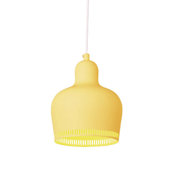 Nordic Metal Drop Suspension Pendant In Pink/Blue/Yellow - 1 Light Hanging Ceiling For Bedroom