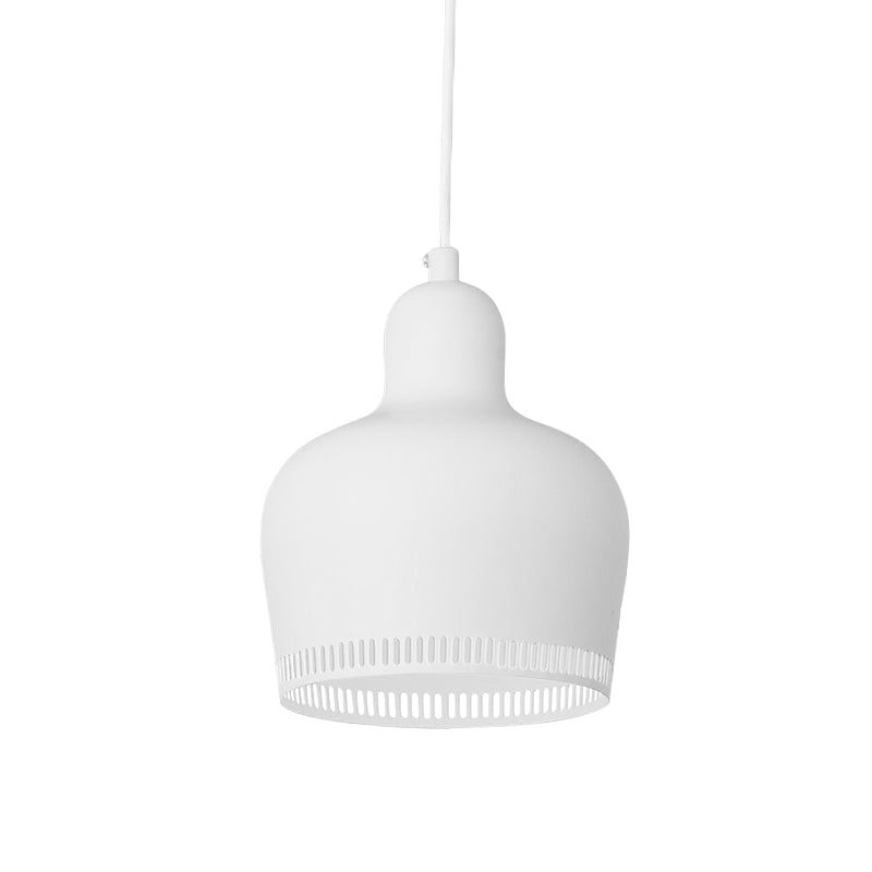 Nordic Metal Bell Drop Pendant Light for Bedroom - 1 Light Pink/Blue/Yellow