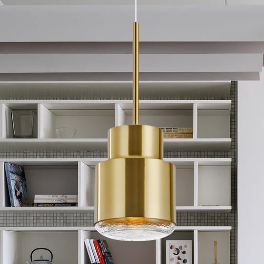 Post Modern Cylinder Pendant Ceiling Light Gold/Bronze Suspension For Living Room