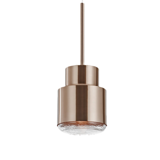 Post Modern Iron 1-Light Cylinder Pendant Ceiling Light in Gold/Bronze for Living Room